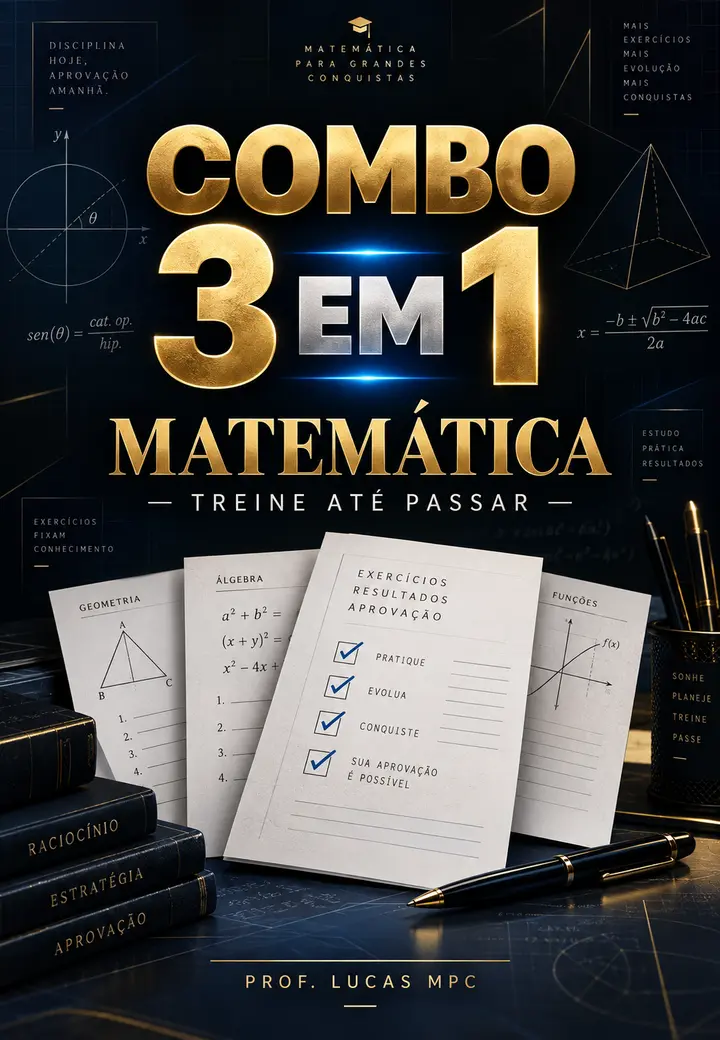 Capa de Combo Matemática — Treine Até Passar